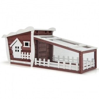 New A Cozy Safety House 62 Inch Wooden Rabbit Hutch With Pull Out Tray