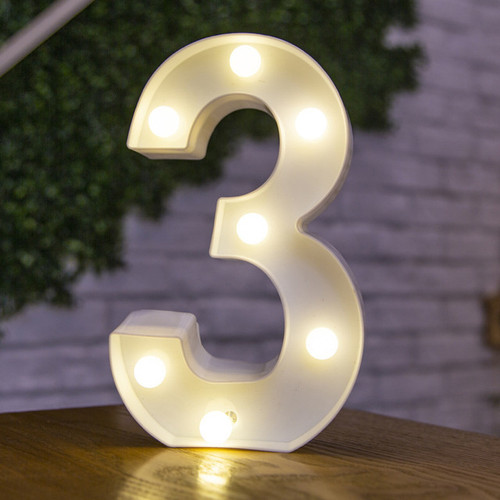 Alphabet Letter LED Lights Luminous Number Lamp Decor Battery Night Light for home Wedding Birthday Christmas party Decoration(D0101HIXGZG.)