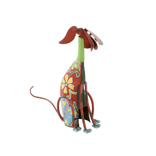 17 Inch Decorative Metal Dog Sculpture; Multicolor(D0102HXC5AV.)