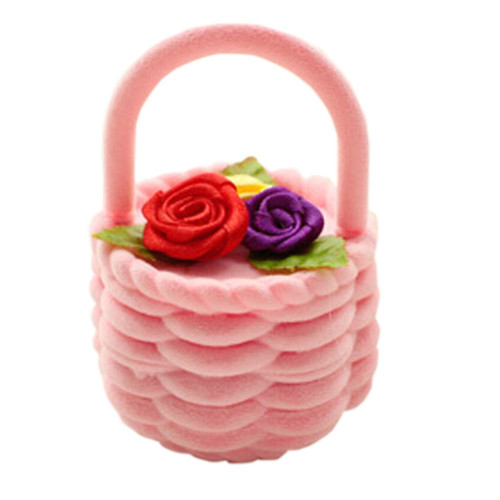 Set of 2 [Pink Basket]Exquisite Ring Box Jewlery Box Gift Display Box(2.1*3.5'')