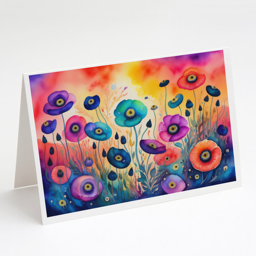 Anemones in Color Greeting Cards Pack of 8 Blank Cards with Envelopes