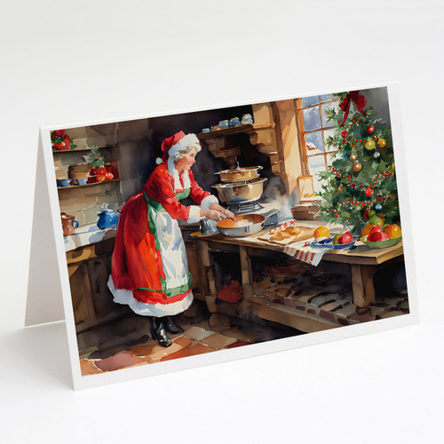 Cookies with Santa Claus Mrs. Claus Greeting Cards Pack of 8 Blank Cards
