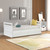 THE TWIN BED CAN BE EXPANDED AND 2 DRAWERS FOR WHITE COLOR