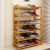 6 Tier Wood Bamboo Shelf Entryway Storage Shoe Rack Home Furniture