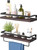 Floating bathroom shelf with towel rail; bathroom/living/kitchen/bedroom wall shelf set of 2; light brown; dark brown; black.