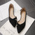 Women Flats Pink Black Pure Color Suede Leather Pointed Toe Office Lady Flat Heel Shoes