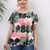 Plus Size Casual T-shirt; Women's Plus Colorful Geometric Print Short Sleeve Round Neck Medium Stretch T-shirt