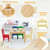 Kids 5 Pieces Table and Chair Set Wooden Children Activity Playroom Furniture Gift