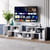 3 Pieces Console TV Stand for TVs up to 65 Inch with Shelves