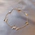 Womens Gold Color Chain Bracelet Butterfly Rhinestone Charm Bracelet Link Bracelet