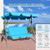 Durable Outdoor 2-Seat Swing with Teapoy Weather Resistant Canopy Powder Coated Steel Frame Swinging Hammock with Removable Cushion for Patio