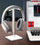 Headphone Stand Headset Holder with Aluminum Supporting Bar Flexible ABS Solid Base for All Headphones Size HD STND (White)