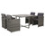 5 Piece Outdoor Dining Set with Cushions Poly Rattan Gray