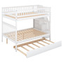 Full over Full Bunk Bed with Trundle and Staircase Full over Full Bunk Bed with Trundle and Staircase