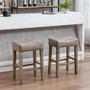Counter Height 26" Bar Stools for Kitchen Counter Backless Faux Leather Stools Farmhouse Island Chairs (26 Inch, Set of 2) Counter Height 26" Bar Stools for Kitchen Counter Backless Faux Leather Stools Farmhouse Island Chairs (26 Inch, Set of 2)