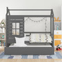 Twin Size House Bed Wood Bed with Twin Size Trundle Twin Size House Bed Wood Bed with Twin Size Trundle
