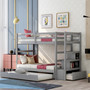 Twin over Twin/King Bunk Bed with Twin Size Trundle Twin over Twin/King Bunk Bed with Twin Size Trundle