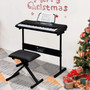 Black Adjustable Piano Keyboard Bench Leather Padded Seat Folding Stool Chair Black Adjustable Piano Keyboard Bench Leather Padded Seat Folding Stool Chair