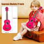 Soprano Ukulele 21 inch Mahogany Uke,Mini Kids Guitar Hawaiian ukeleles Instrument Starter Kit ukalalee for Beginner Music(Pink) Soprano Ukulele 21 inch Mahogany Uke,Mini Kids Guitar Hawaiian ukeleles Instrument Starter Kit ukalalee for Beginner Music(Pink)