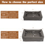 Memory Foam Dog Bed, 4'' Orthopedic Anti-Anxiety Crate Mats, Travel Couch Bed for Cute Dogs, with Durable Washable Pet Beds Cover and Pillow, Gray
