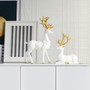 Origami Elk,resin Sitting Standing Deer Statues,for Home Decoration(D0101H9H34W.)