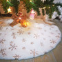 Christmas Tree Skirt Plush Floor Fur Mat Party Home Decor Xmas Gift w/ Snowflake(D0102HXTZW6.)