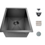 Gloss Black Ceramic Coating with NanoTek Undermount Kitchen Sink;  16 Gauge T-304 Stainless Steel Single Bowl Wet Bar or Prep Sink Gloss Black Ceramic Coating with NanoTek Undermount Kitchen Sink;  16 Gauge T-304 Stainless Steel Single Bowl Wet Bar or Prep Sink