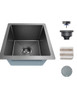 Gloss Black Ceramic Coating with NanoTek Undermount Kitchen Sink;  16 Gauge T-304 Stainless Steel Single Bowl Wet Bar or Prep Sink Gloss Black Ceramic Coating with NanoTek Undermount Kitchen Sink;  16 Gauge T-304 Stainless Steel Single Bowl Wet Bar or Prep Sink