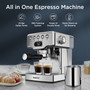 Geek Chef Espresso Machine,20 bar espresso machine with milk frother for latte,cappuccino,Machiato,for home espresso maker,1.8L Water Tank,Stainless Steel Geek Chef Espresso Machine,20 bar espresso machine with milk frother for latte,cappuccino,Machiato,for home espresso maker,1.8L Water Tank,Stainless Steel