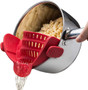 Kitchen Snap N Strain Pot Strainer and Pasta Strainer - Adjustable Silicone Clip On Strainer for Pots, Pans, and Bowls - Gray Kitchen Snap N Strain Pot Strainer and Pasta Strainer - Adjustable Silicone Clip On Strainer for Pots, Pans, and Bowls - Gray