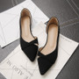 Women Flats Pink Black Pure Color Suede Leather Pointed Toe Office Lady Flat Heel Shoes Women Flats Pink Black Pure Color Suede Leather Pointed Toe Office Lady Flat Heel Shoes