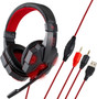 Gaming Headset for PS4 PC One PS5 Console Controller, Noise Cancelling Microphone Over Ear Stereo Headphones with Mic, LED Light, Bass Surround, Earmuffs for Laptop Mac NES Games 5 Core HDP GM1 R Gaming Headset for PS4 PC One PS5 Console Controller, Noise Cancelling Microphone Over Ear Stereo Headphones with Mic, LED Light, Bass Surround, Earmuffs for Laptop Mac NES Games 5 Core HDP GM1 R