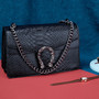 Crossbody Shoulder Square Purse For Women - Fashion Embossed Snake-Print Leather Handbag Metal Chain satchel Tote Bag  Crossbody Shoulder Square Purse For Women - Fashion Embossed Snake-Print Leather Handbag Metal Chain satchel Tote Bag