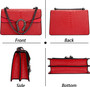 Crossbody Shoulder Square Purse For Women - Fashion Embossed Snake-Print Leather Handbag Metal Chain satchel Tote Bag  Crossbody Shoulder Square Purse For Women - Fashion Embossed Snake-Print Leather Handbag Metal Chain satchel Tote Bag