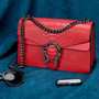 Crossbody Shoulder Square Purse For Women - Fashion Embossed Snake-Print Leather Handbag Metal Chain satchel Tote Bag  Crossbody Shoulder Square Purse For Women - Fashion Embossed Snake-Print Leather Handbag Metal Chain satchel Tote Bag