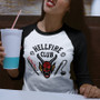 Hellfire Club Women Long Sleeve T Shirt Stranger  4 Youth Baseball Tee Summer Fashion Graphic Tee Halloween Vintage Tops