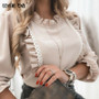 Autumn Lace Ruffles Women's Shirts Elegant Long Lantern Sleeve Houndstooth Shirt Female Winter Office Casual Fashion Ladies Tops Autumn Lace Ruffles Women's Shirts Elegant Long Lantern Sleeve Houndstooth Shirt Female Winter Office Casual Fashion Ladies Tops