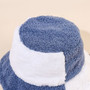 Autumn and winter new fisherman hat plush lamb wool plaid stitching fashion warm hat for men and women