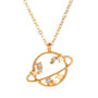 New Korean Zircon Hollow Planet Universe Pendant Necklace For Women Charm Fashion Choker Neck Chain Wedding Jewelry Girls Gift
