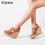 Eilyken Casual Women Platform Sandals Sexy Peep Toe Wedge Shoes Gladiator Ladies Buckle Strap High Heels Black Pink Brown Eilyken Casual Women Platform Sandals Sexy Peep Toe Wedge Shoes Gladiator Ladies Buckle Strap High Heels Black Pink Brown