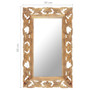 Hand Carved Mirror Brown 31.5"x19.7" Solid Mango Wood Hand Carved Mirror Brown 31.5"x19.7" Solid Mango Wood