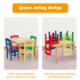 Kids 5 Pieces Table and Chair Set Wooden Children Activity Playroom Furniture Gift Kids 5 Pieces Table and Chair Set Wooden Children Activity Playroom Furniture Gift