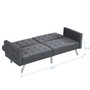 Sofa Bed Convertible Folding Dark Grey Lounge Couch Loveseat Sleeper Sofa Armrests Living Room Bedroom Apartment Reading Room