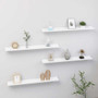 Wall Shelves 4 pcs White 31.5"x3.5"x1.2" Wall Shelves 4 pcs White 31.5"x3.5"x1.2"