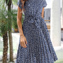 Ditsy Floral Print Belted Dress