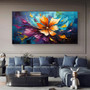 Handmade Oil Painting Orange Flower on Canvas