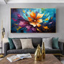 Handmade Oil Painting Orange Flower on Canvas