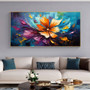 Handmade Oil Painting Orange Flower on Canvas