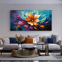 Handmade Oil Painting Orange Flower on Canvas
