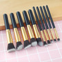(Black and gold) 10 eye shadow powder eyebrow pencil eyeliner blush foundation concealer makeup brush set (Black and gold) 10 eye shadow powder eyebrow pencil eyeliner blush foundation concealer makeup brush set
